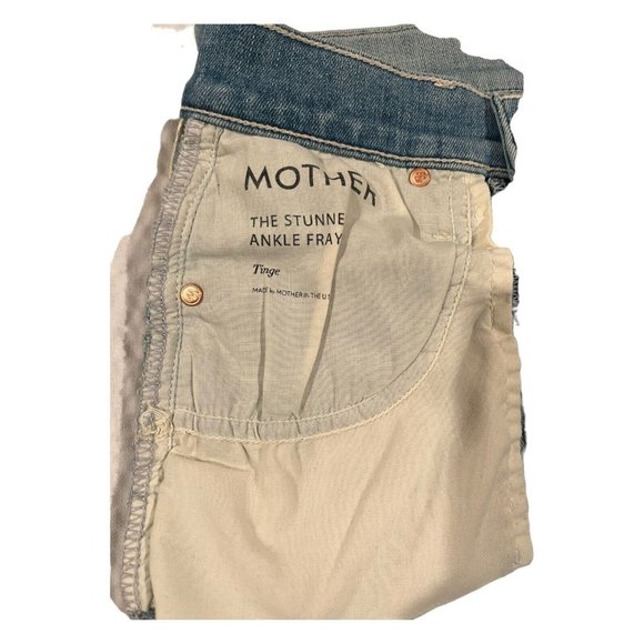 Mother Jeans The Stunner Ankle Fray Tinge Blue Size 24 ECU - Picture 12 of 16